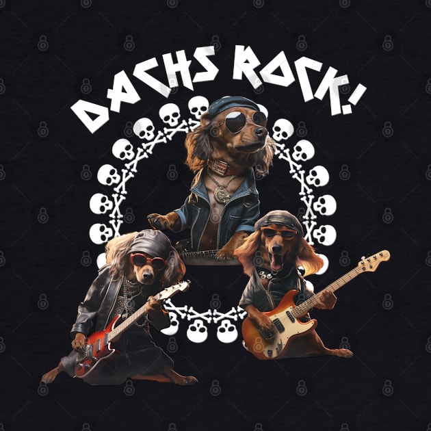 DACHS ROCK! Awesome Dachshund Trio Rock Band by Long-N-Short-Shop